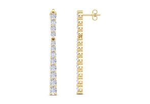 2 Carat Lab Grown Diamond Bar Earrings in 14K Yellow Gold (3.6 g) (G-H Color, VS2) by SuperJeweler