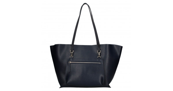 Dámska kožená kabelka Facebag 2v1 – tmavo modrá
