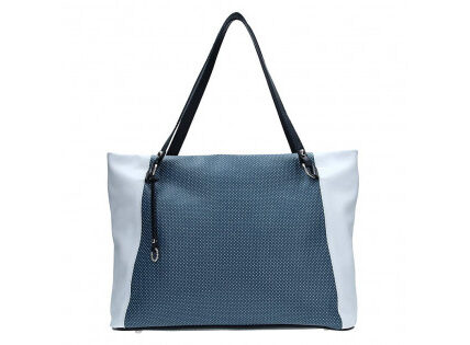 Dámska kožená kabelka Facebag Joana – modro-biela