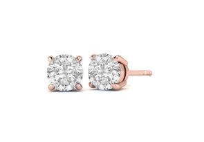 3/4 Carat Diamond Stud Earrings in 14K Rose Gold (, I2) by SuperJeweler