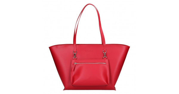 Dámska kožená kabelka Facebag 2v1 – červená