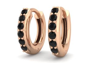 1/4 Carat Black Diamond Men’s Hoop Earrings in 14K Rose Gold (2.70 g) by SuperJeweler