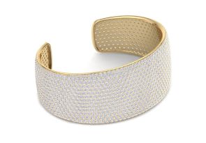 29 Carat Diamond Bangle Bracelet in 14K Yellow Gold (60 g), 1.20 Inches Wide (, SI2-I1) by SuperJeweler