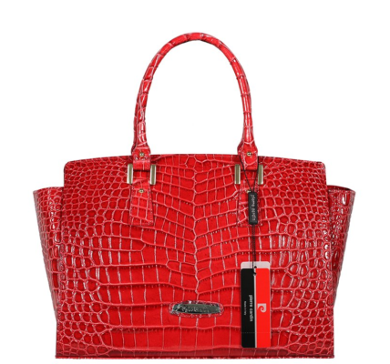 Kvalitná kožená kabelka Pierre Cardin 1389 Cocco Rosso