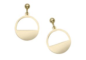 14K Yellow Gold (1.90 g) Half Moon Dangle Earrings, 3/4 Inch by SuperJeweler