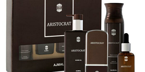 Ajmal Aristocrat Him – EDP 75 ml + deodorant 200 ml + olej na vousy 30 ml + sprchový gel 200 ml