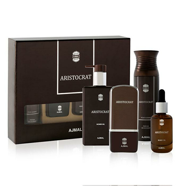 Ajmal Aristocrat Him – EDP 75 ml + deodorant 200 ml + olej na vousy 30 ml + sprchový gel 200 ml