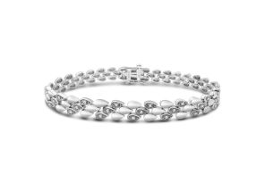 1/4 Carat Diamond Bracelet in Sterling Silver, 7 Inches (, I2) by SuperJeweler
