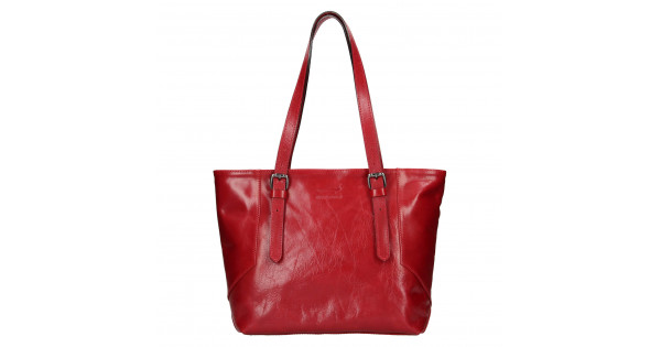 Dámska kožená kabelka Marta Ponti Alea – červená