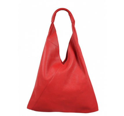Červená kožená kabelka Alma Rossa