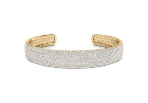10 Carat Diamond Bangle Bracelet in 14K Yellow Gold (27 g), 1/2 Inch Wide (, SI2-I1) by SuperJeweler
