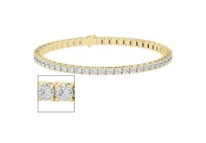 5 Carat Moissanite Tennis Bracelet in 14K Yellow Gold (11.70 g), 7 Inches, G/H Color by SuperJeweler