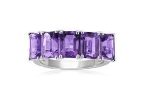 4 Carat Amethyst Ring Crafted in Solid Sterling Silver by SuperJeweler