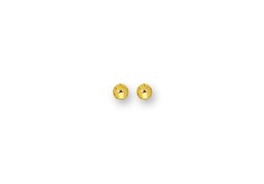 14K Yellow Gold Polish Finished 5mm Ball Stud Earrings w/ Friction Backs by SuperJeweler