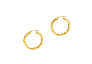 14K Yellow Gold (1.60 g) Polish Finished 20mm Hoop Earrings w/ Hinge w/ Notched Closure by SuperJeweler