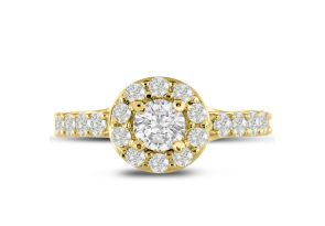 1.5 Carat Halo Diamond Engagement Ring Crafted in 14K Yellow Gold (5.4 g),  by SuperJeweler
