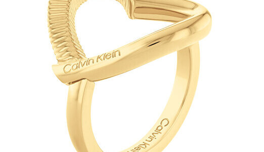 Calvin Klein Romantický pozlátený prsteň Heart 35000438 54 mm