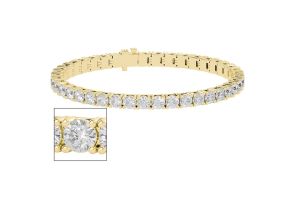 11.5 Carat Moissanite Tennis Bracelet in 14K Yellow Gold (14.70 g), 7 Inches, G/H Color by SuperJeweler