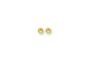 14K Yellow Gold Polish Finished 4mm Ball Stud Earrings w/ Friction Backs by SuperJeweler