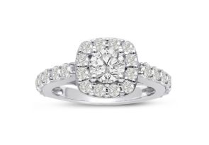 1 3/4 Carat Halo Diamond Engagement Ring Crafted in 14K White Gold (5.8 g),  by SuperJeweler