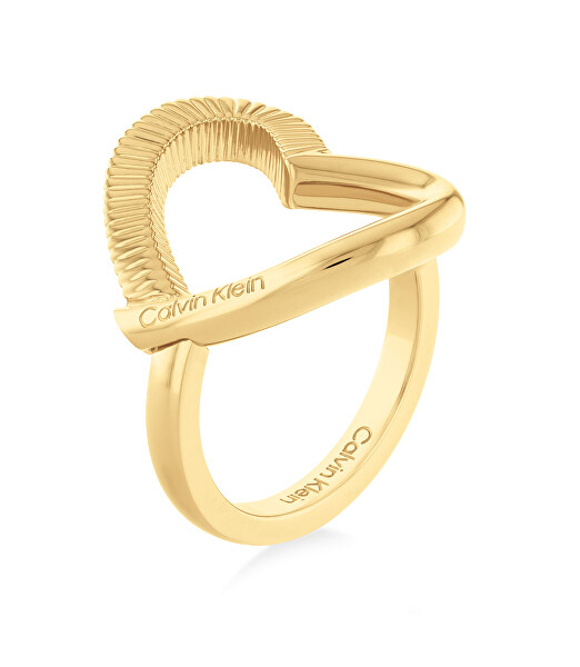 Calvin Klein Romantický pozlátený prsteň Heart 35000438 56 mm