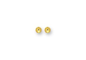 14K Yellow Gold Polish Finished 7mm Ball Stud Earrings w/ Friction Backs by SuperJeweler