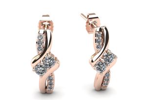 1/4 Carat Two Stone Diamond Knot Earrings in 14K Rose Gold (2 g),  by SuperJeweler