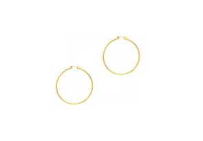 14K Yellow Gold (1.70 g) Polish Finished 40mm Hoop Earrings w/ Hinge w/ Notched Closure by SuperJeweler