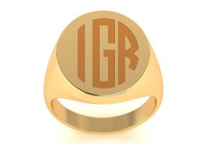 14K Yellow Gold (8.8 g) Men’s Oval Signet Ring w/ Free Custom Engraving by SuperJeweler