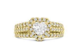 1 2/3 Carat Heart Halo Diamond Engagement Ring in 14K Yellow Gold (7.8 g),  by SuperJeweler