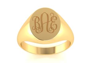 14K Yellow Gold (7.9 g) Men’s Oval Signet Ring w/ Free Custom Engraving by SuperJeweler