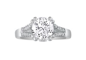 1 3/4 Carat Diamond Round Engagement Ring in 14k White Gold (, SI2-I1) by SuperJeweler