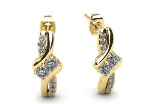 1/4 Carat Two Stone Diamond Knot Earrings in 14K Yellow Gold (2 g),  by SuperJeweler