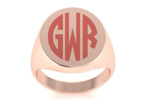 14K Rose Gold (8.8 g) Men’s Oval Signet Ring w/ Free Custom Engraving by SuperJeweler
