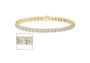 7 Carat Moissanite Tennis Bracelet in 14K Yellow Gold (7.7 g), 7 Inches, G/H Color by SuperJeweler