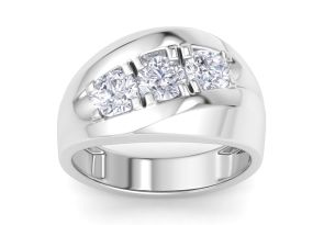 Men’s 1 Carat Diamond Wedding Band in White Gold (, I2), 9.85mm Wide by SuperJeweler