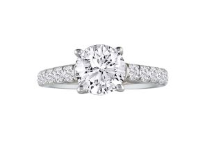 1.5 Carat Round Diamond Engagement Ring in 18k White Gold (, SI2-I1) by SuperJeweler