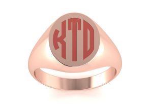 14K Rose Gold (7.9 g) Men’s Oval Signet Ring w/ Free Custom Engraving by SuperJeweler