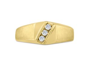 Men’s 1/10 Carat Diamond Wedding Band in Yellow Gold (, I2), 9.10mm Wide by SuperJeweler