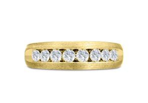 Men’s 3/4 Carat Diamond Wedding Band in Yellow Gold (, I2), 6.78mm Wide by SuperJeweler