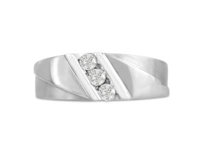 Men’s 1/4 Carat Diamond Wedding Band in White Gold (, I2), 8.24mm Wide by SuperJeweler