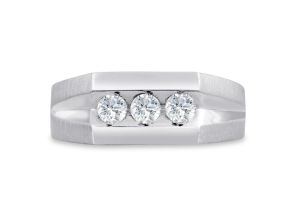 Men’s 1/2 Carat Diamond Wedding Band in White Gold (, I2), 8.70mm Wide by SuperJeweler