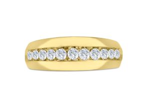 Men’s 1 Carat Diamond Wedding Band in Yellow Gold (, I2), 8.40mm Wide by SuperJeweler
