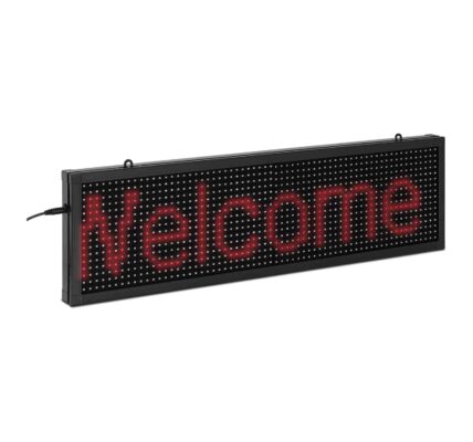 Occasion Panneau publicitaire LED – 64 x 16 LED rouge – 67 x 19 cm – Programmable via iOS/Android
