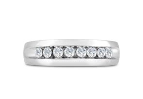 Men’s 1/2 Carat Diamond Wedding Band in White Gold (, I2), 6.57mm Wide by SuperJeweler