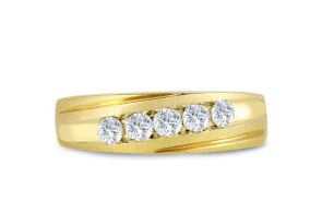 Men’s 1/2 Carat Diamond Wedding Band in Yellow Gold (, I2), 6.67mm Wide by SuperJeweler