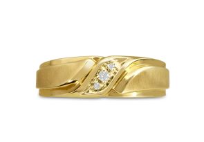 Men’s 1/10 Carat Diamond Wedding Band in Yellow Gold (, I2), 7.04mm Wide by SuperJeweler