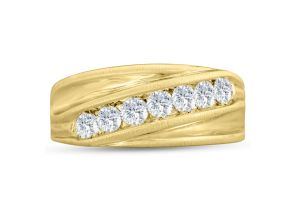 Men’s 1 Carat Diamond Wedding Band in Yellow Gold (, I2), 9.64mm Wide by SuperJeweler
