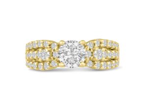 1 1/5 Carat Round Brilliant Diamond Engagement Ring Crafted in 14K Yellow Gold (6.4 g),  by SuperJeweler