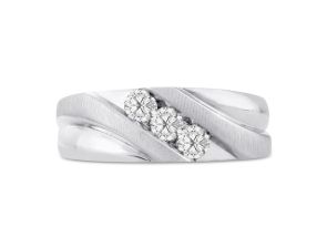 Men’s 1/2 Carat Diamond Wedding Band in White Gold (, I2), 8.12mm Wide by SuperJeweler